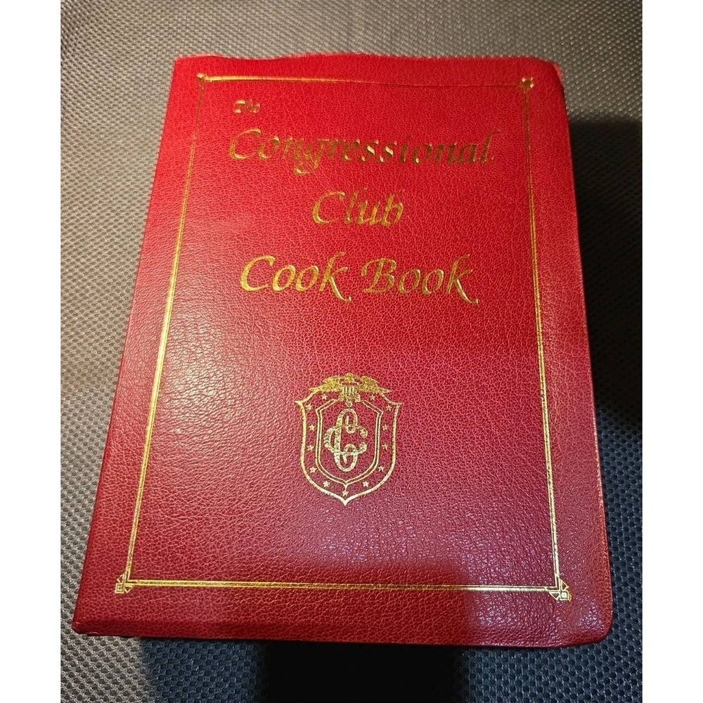 THE CONGRESSIONAL CLUB COOK BOOK 1993 RED FAUX LEATHER COOKBOOK 12th EDITION